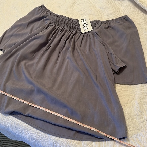 NWT Ces Femme Blue Off the Shoulder Smocked Top Size S - Picture 8 of 13